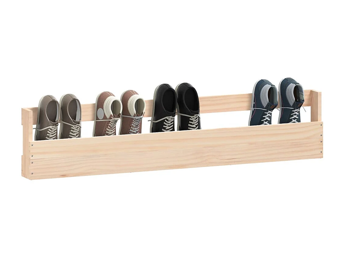 Étagères à chaussures murales 2 pcs 110x9x23 cm Pin massif