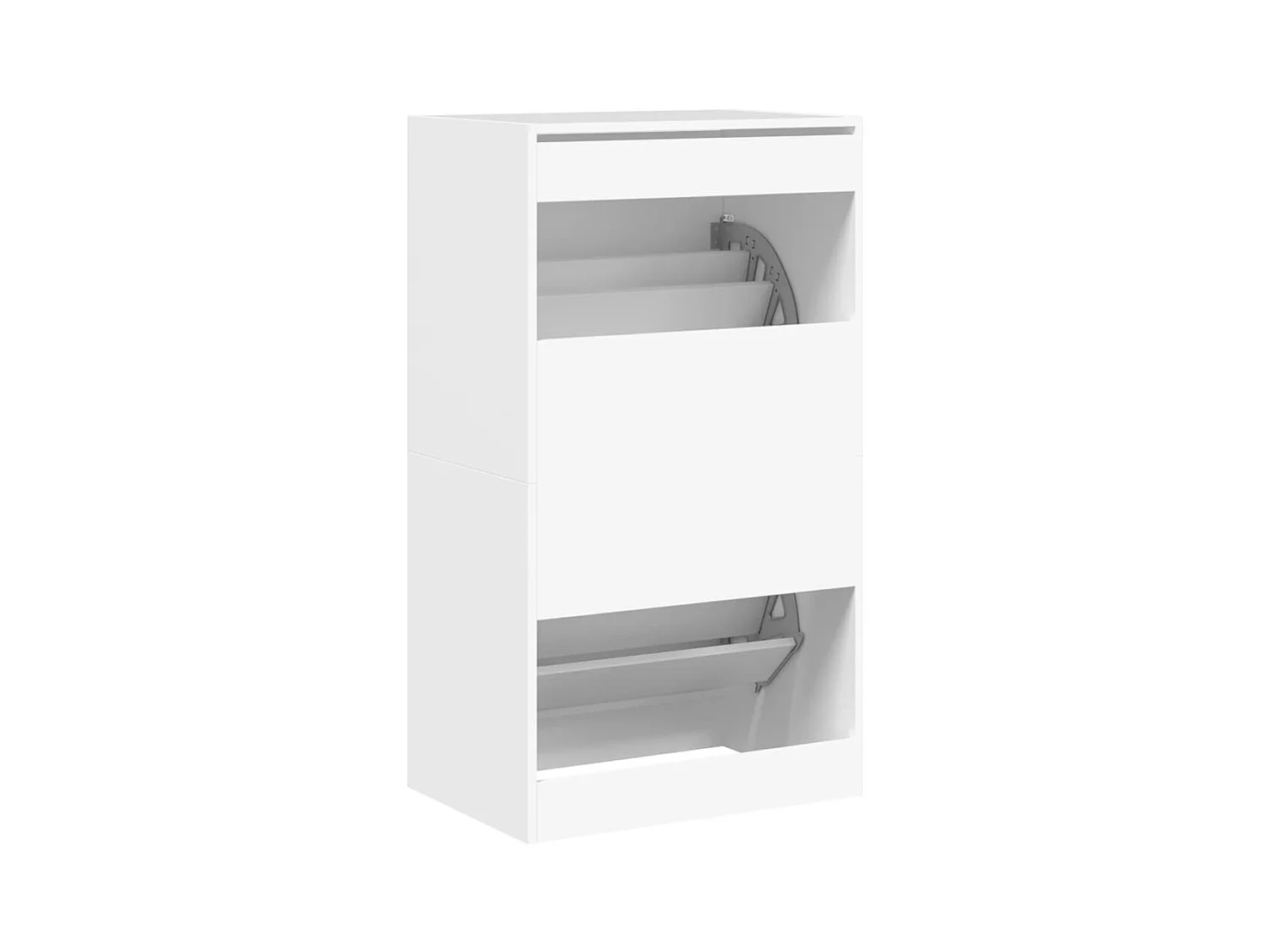 Mueble zapatero 2 cajones plegable blanco 60x42x108 cm