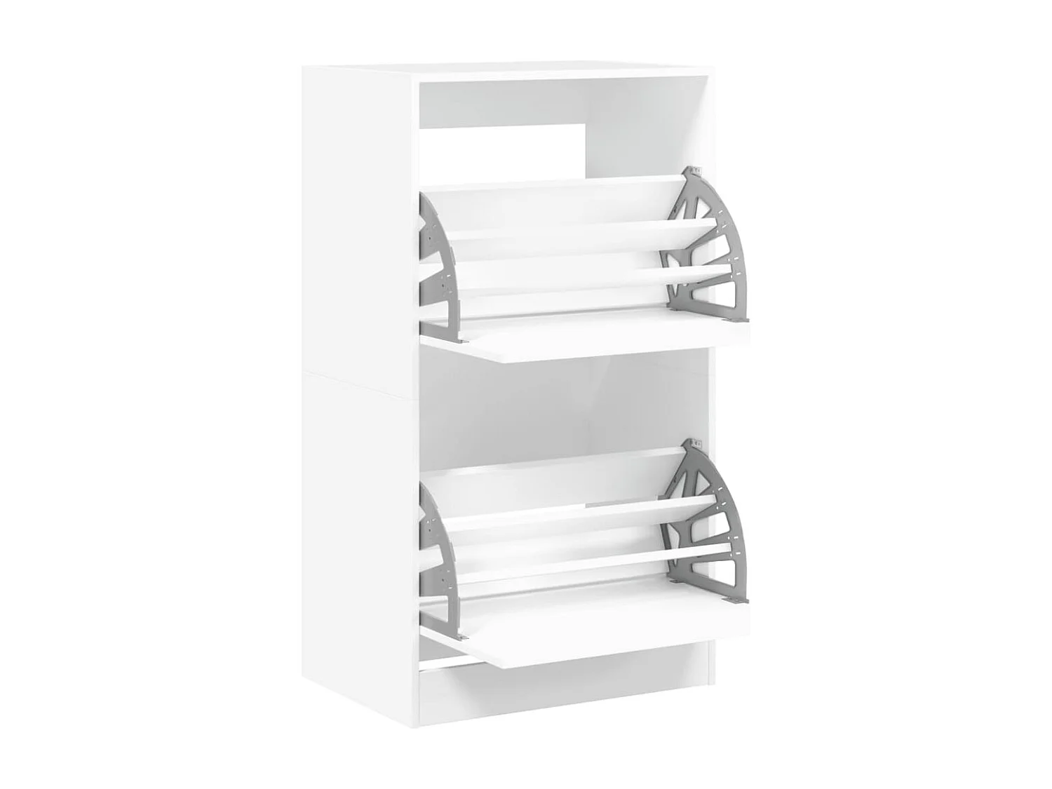 Armoire à chaussures 2 tiroirs rabattables blanc 60x42x108 cm