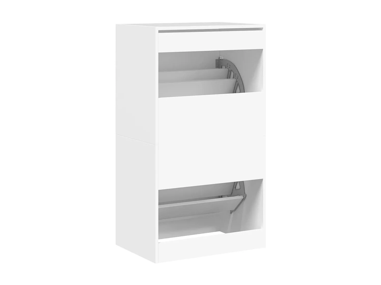 Armoire à chaussures 2 tiroirs rabattables blanc 60x42x108 cm