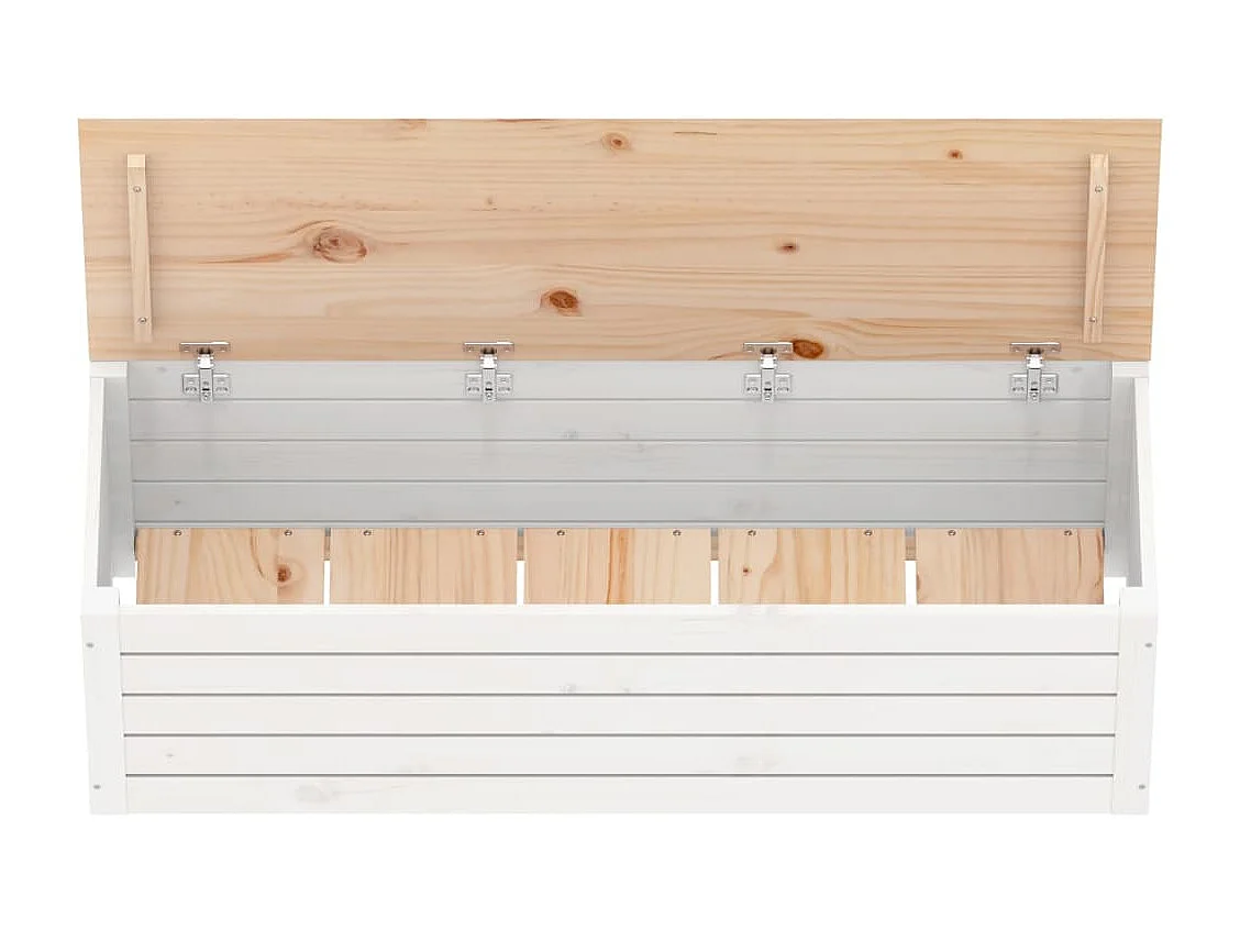 Boîte de rangement Blanc 109x36,5x33 cm Bois massif de pin