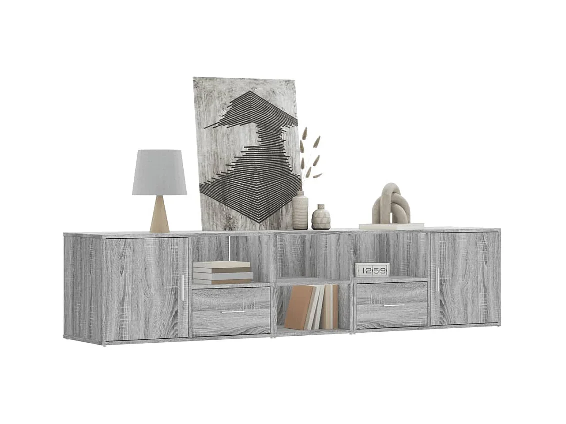 Sonoma grijze hoekkast 200x40x45 cm samengesteld hout