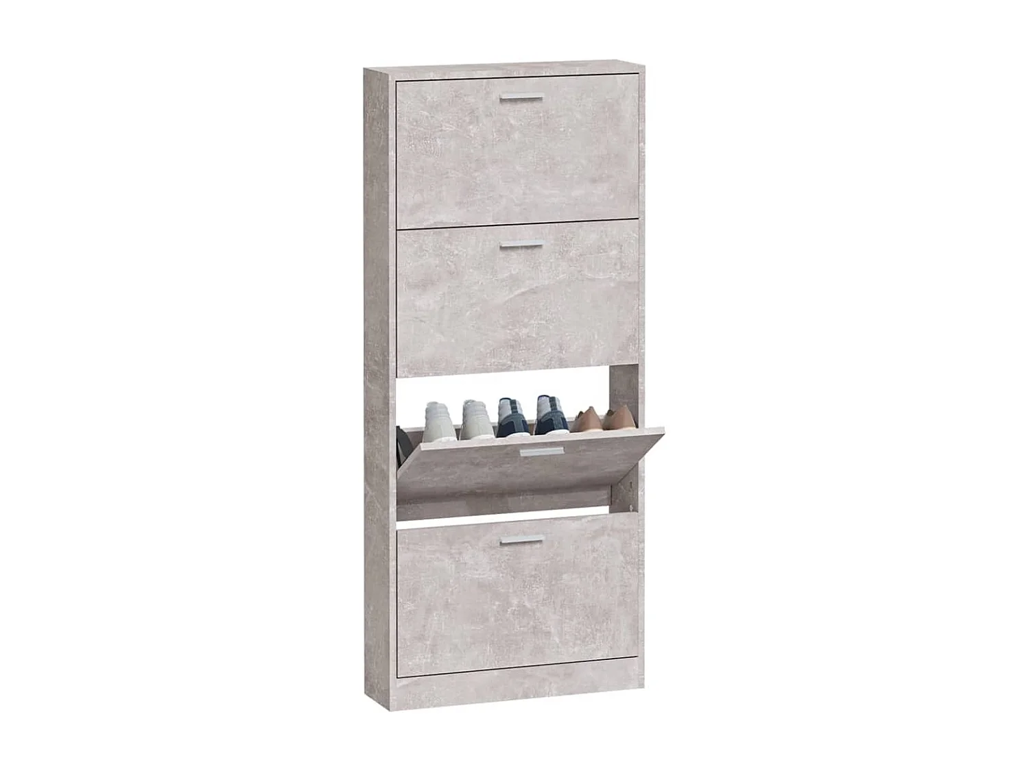 Armoire à chaussures Gris béton 59x17x150 cm Bois d'ingénierie