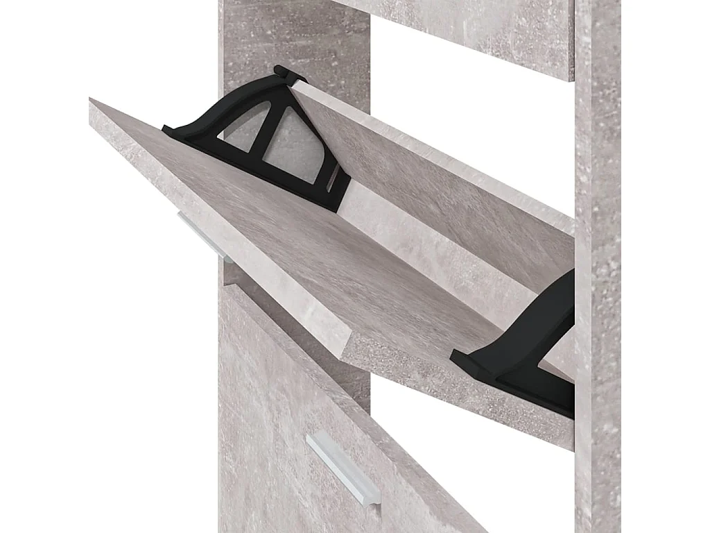 Armoire à chaussures Gris béton 59x17x150 cm Bois d'ingénierie