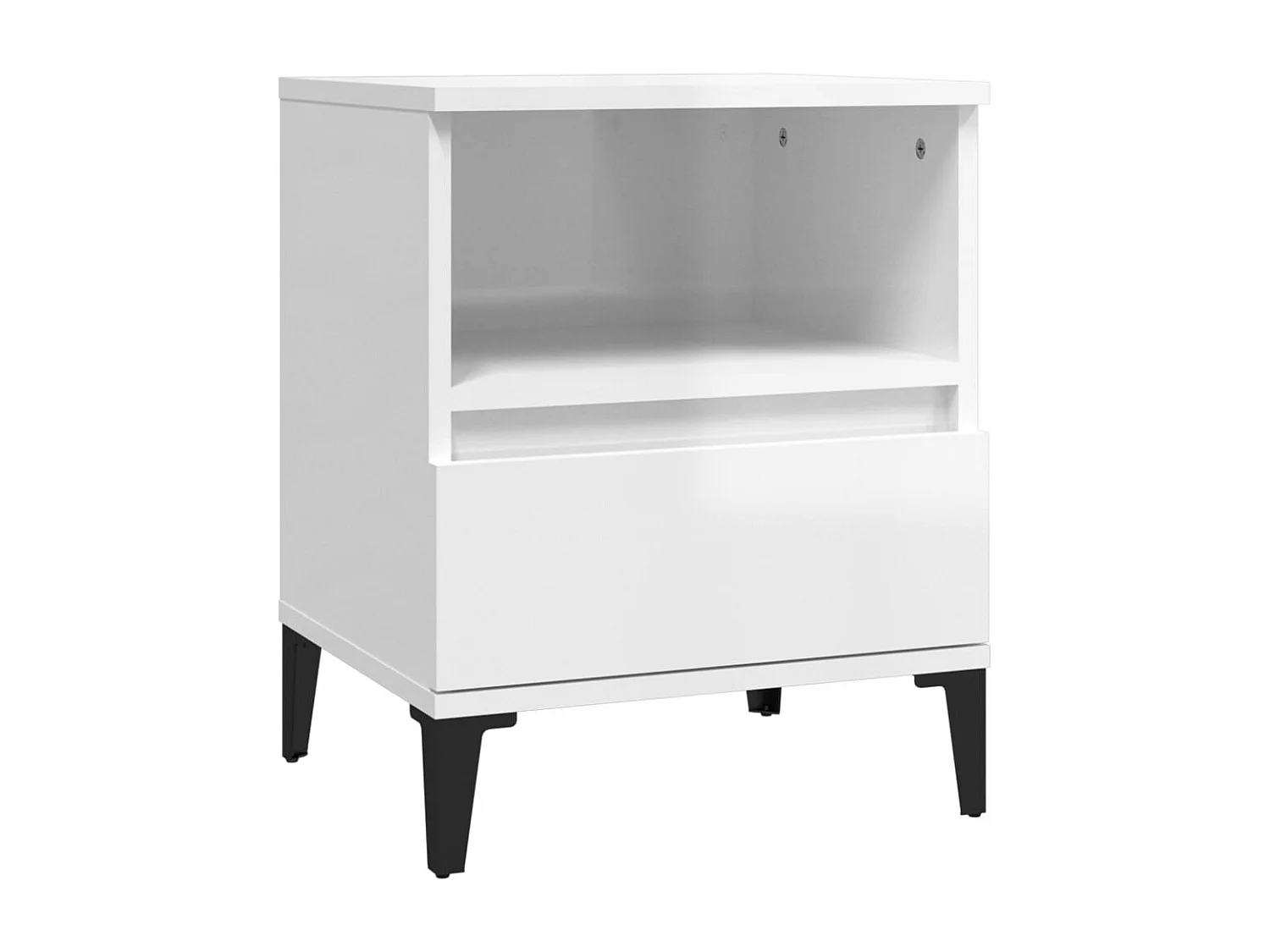 Table de chevet Blanc brillant 40x35x50 cm