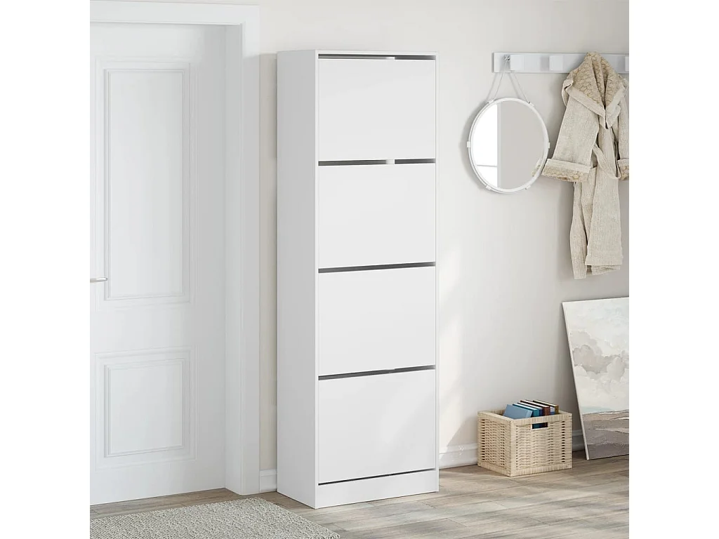 Sapateira 4 gavetas dobráveis branco 60x34x187,5 cm