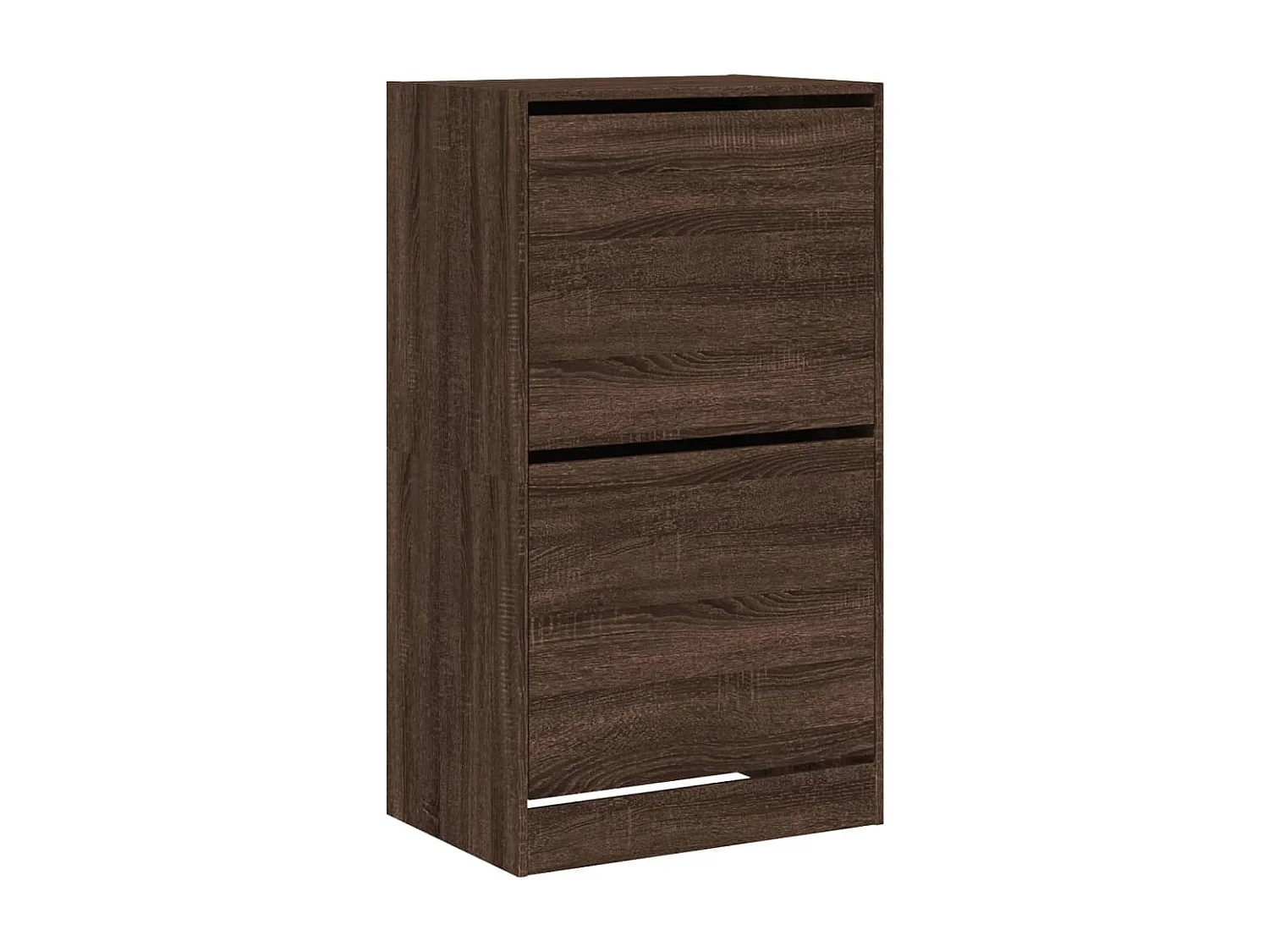 Armoire à chaussures 2 tiroirs rabattables chêne marron