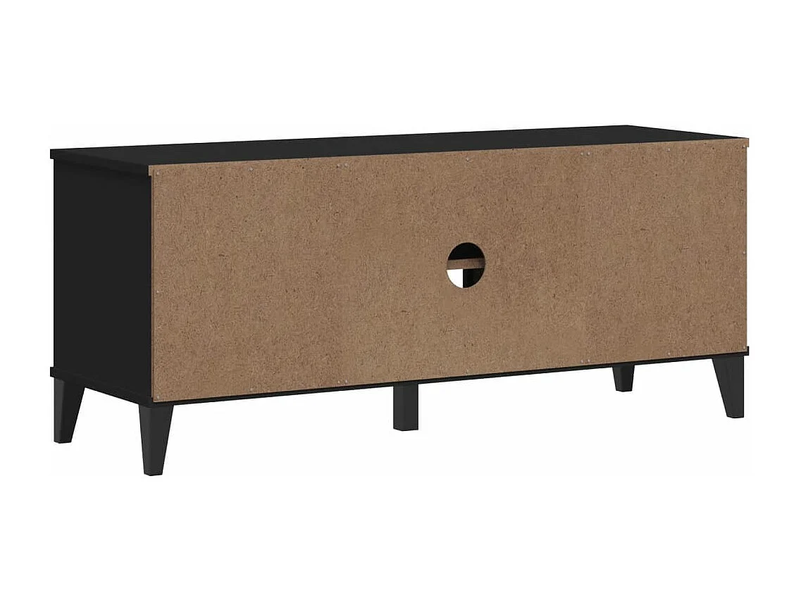 Banc à chaussures VIKEN noir 106x35x45 cm bois massif de pin