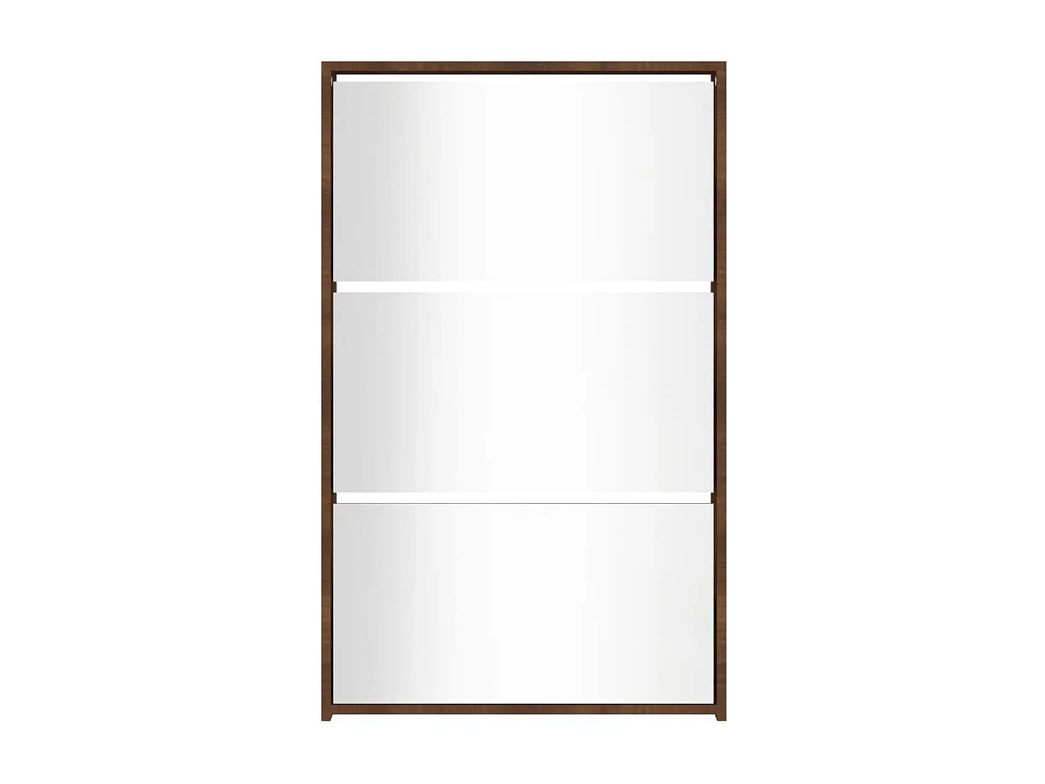 Verspiegelter Schuhschrank 3 Ebenen Braune Eiche 63x17x102,5cm