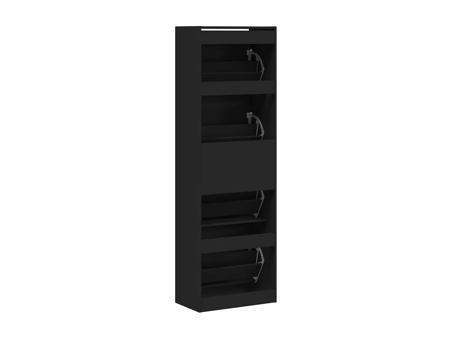 Sapateira 4 gavetas dobráveis pretas 60x34x187,5 cm