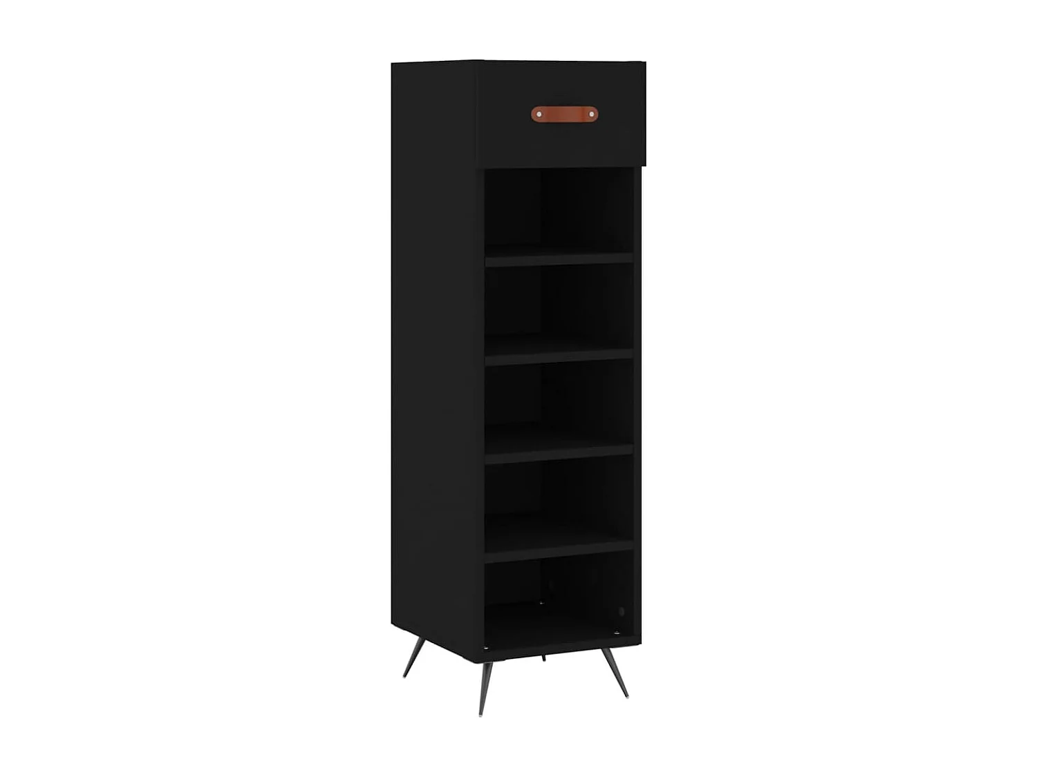 Armoire à chaussures noir 30x35x105 cm bois d'ingénierie