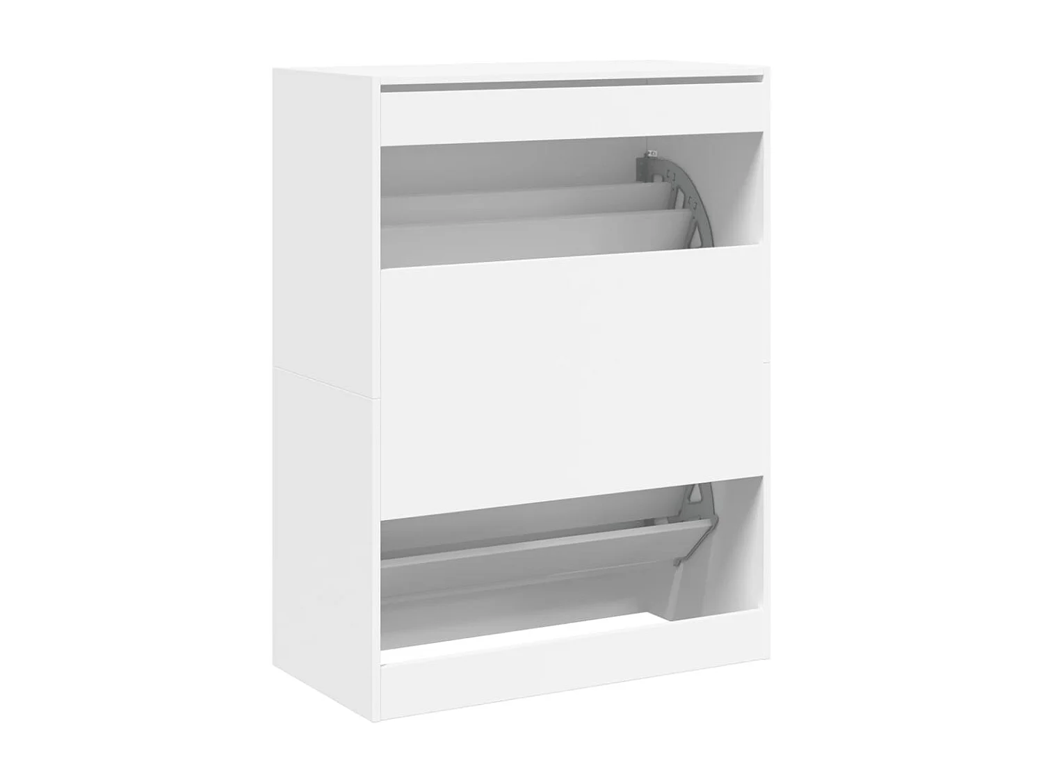 Mueble zapatero 2 cajones plegable blanco 80x42x108 cm