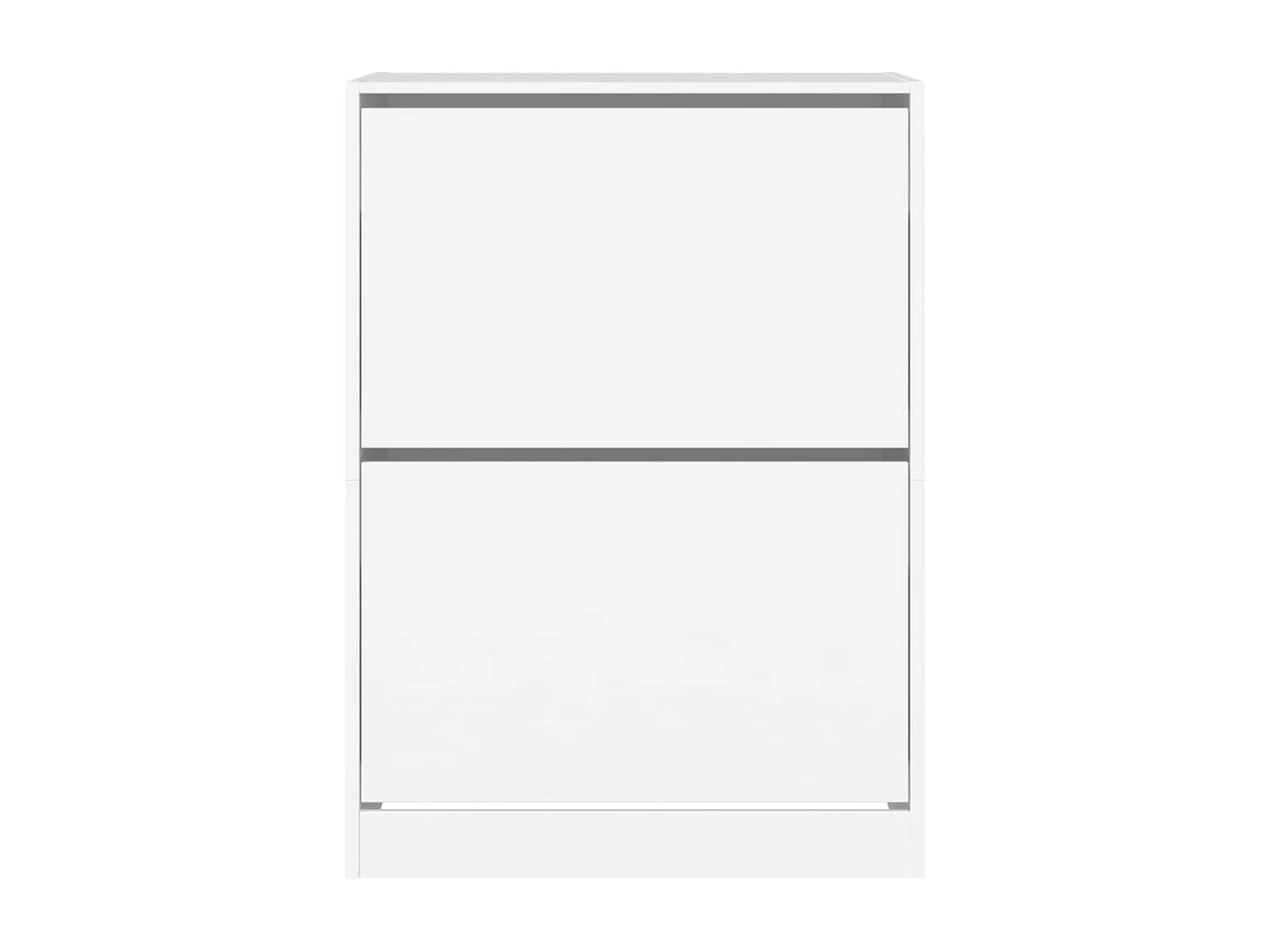 Schuhschrank 2 Klappschubladen weiß 80x42x108 cm