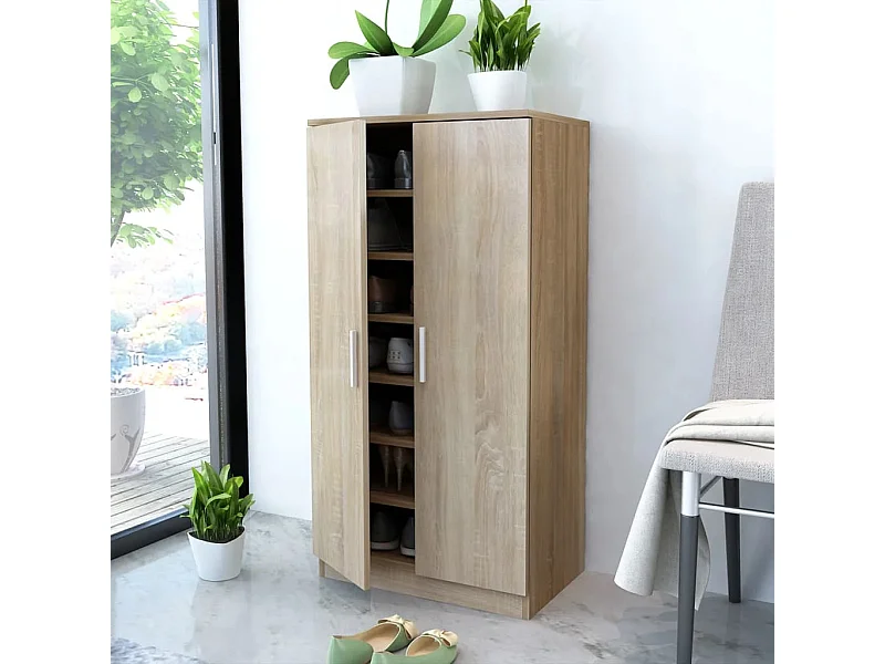 Sapateira com 7 prateleiras, carvalho