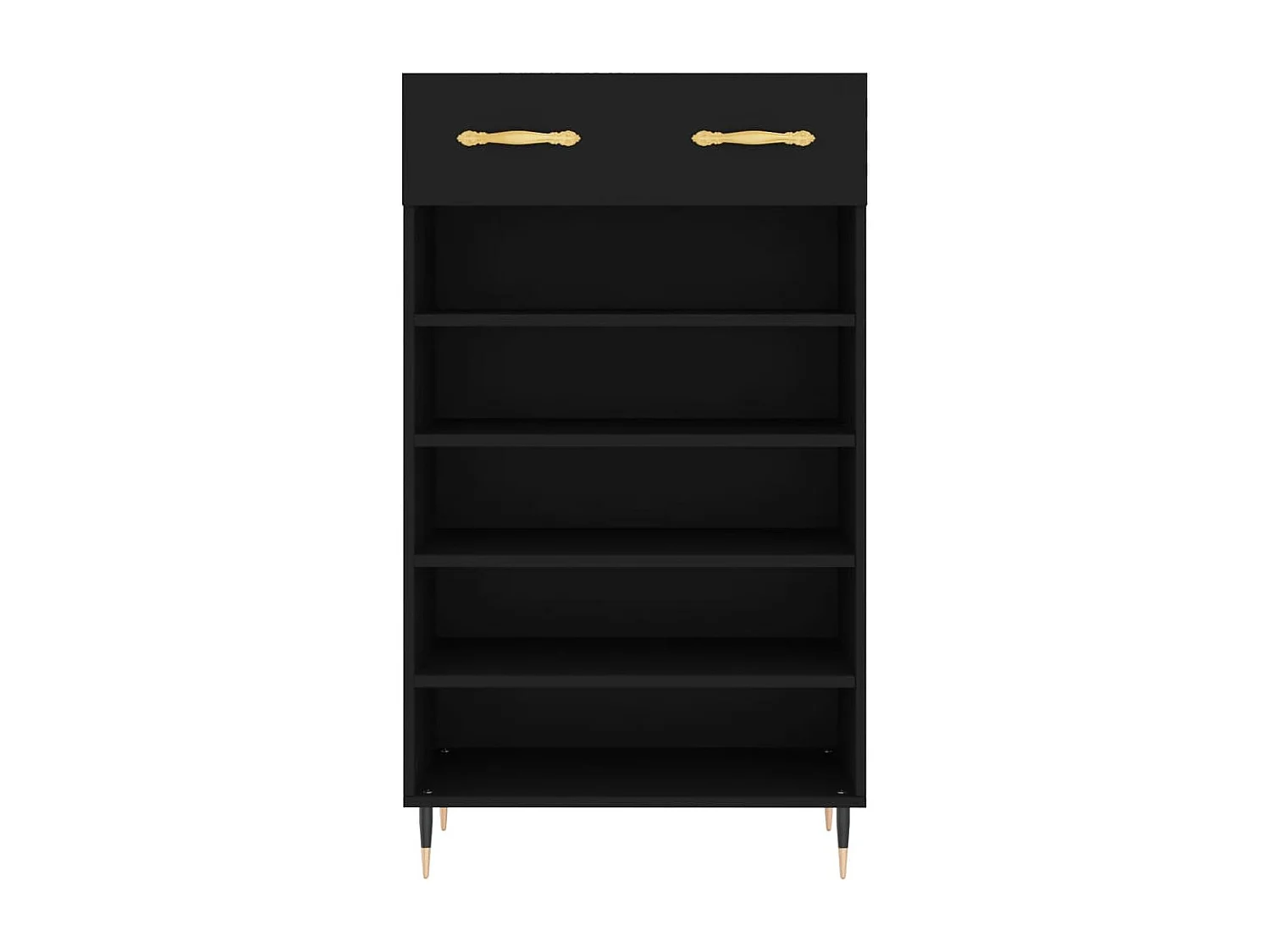 Zapatero negro 60x35x105 cm de madera contrachapada