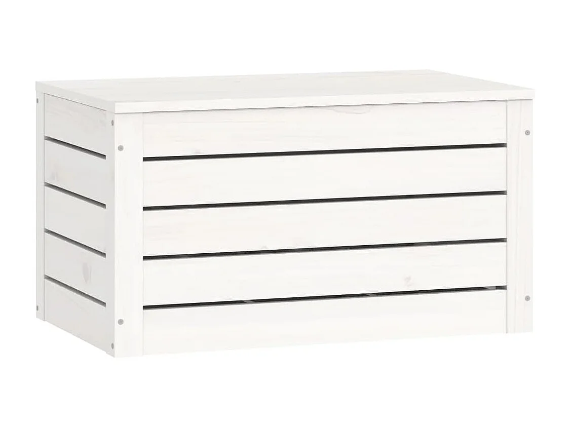 Boîte de rangement Blanc 59,5x36,5x33 cm Bois massif de pin