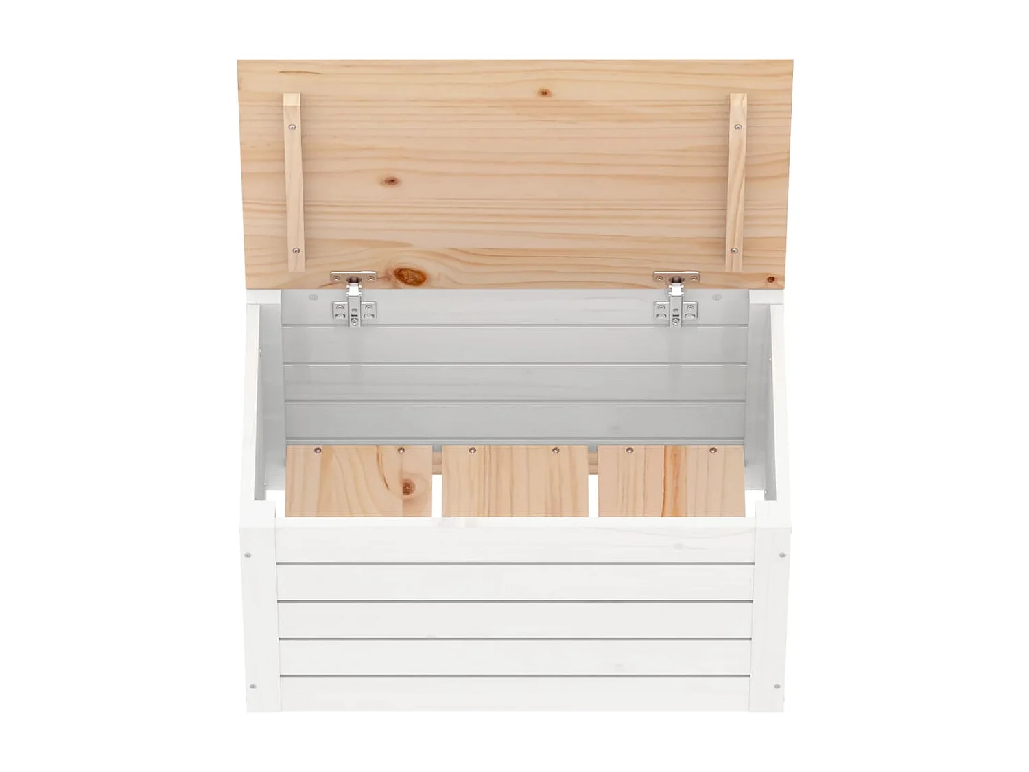 Boîte de rangement Blanc 59,5x36,5x33 cm Bois massif de pin