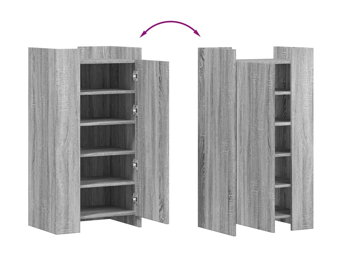 Armoire à chaussures sonoma gris 52x37,5x100 cm