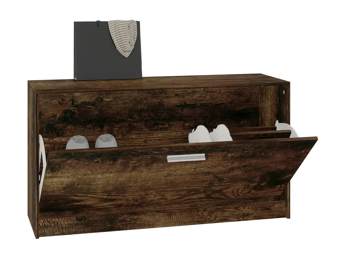 Banco para sapatos Carvalho fumado 80x24x45 cm Madeira derivada