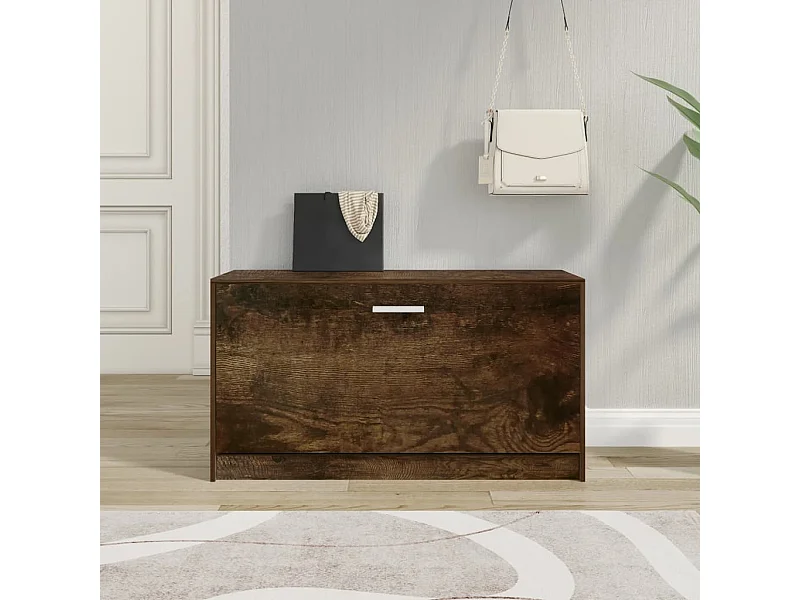 Panca per scarpe Rovere affumicato 80x24x45 cm MDF