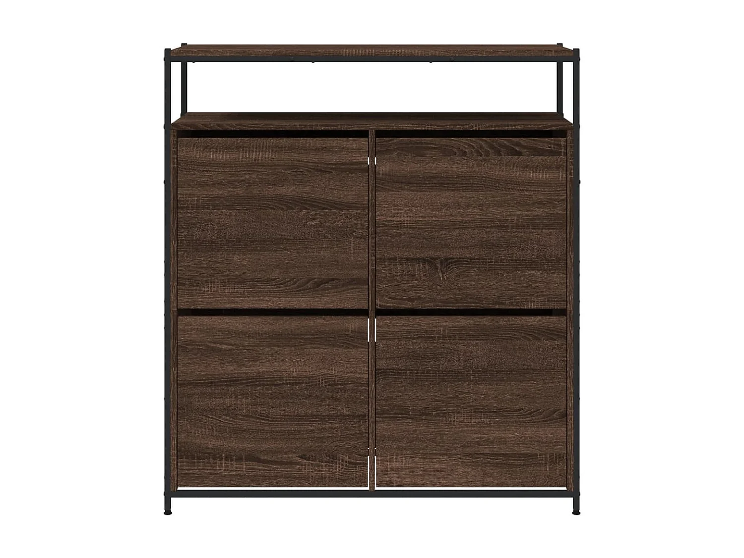 Armoire à chaussures 4 tiroirs rabattables chêne marron