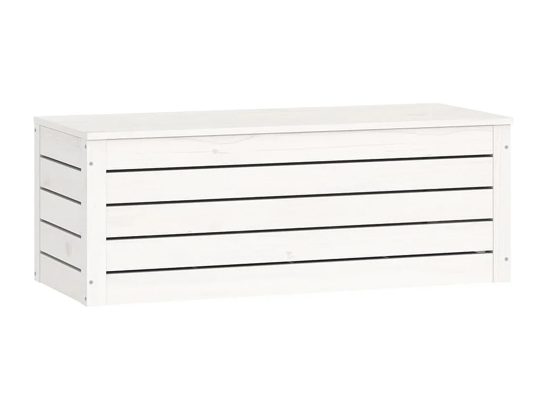 Boîte de rangement Blanc 89x36,5x33 cm Bois massif de pin