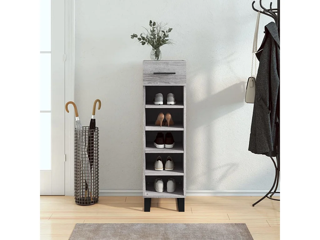 Scarpiera Sonoma grigia 30x35x105 cm in derivati del legno