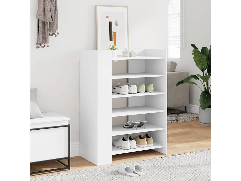 Armoire à chaussures blanc 74,5x37,5x100 cm bois d'ingénierie