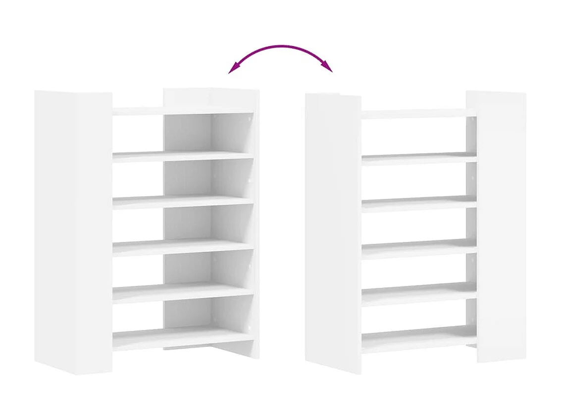 Armoire à chaussures blanc 74,5x37,5x100 cm bois d'ingénierie