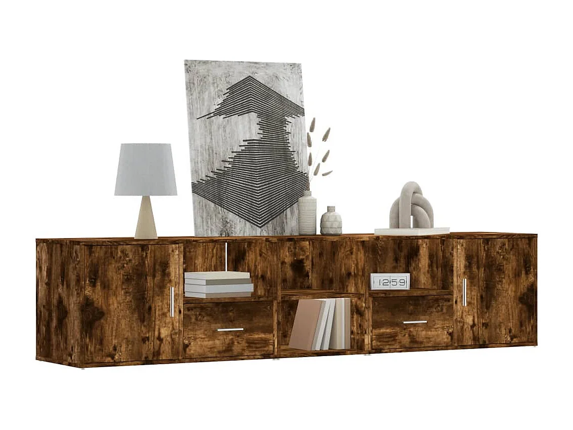 Eckschrank aus geräucherter Eiche, 200 x 40 x 45 cm, Holzwerkstoff