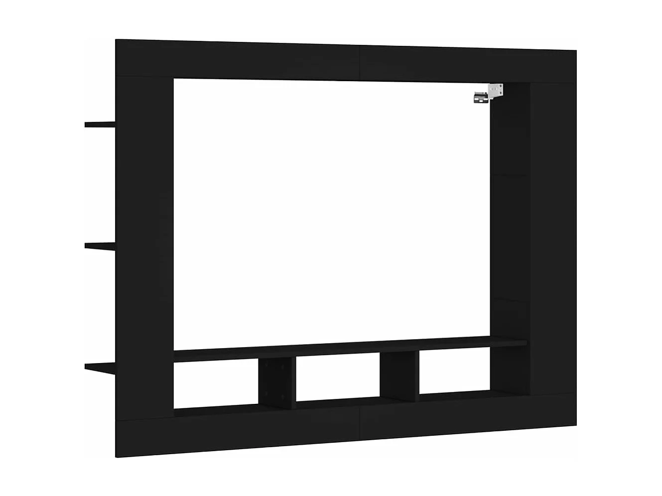 Meuble TV noir 152x22x113 cm bois d'ingénierie