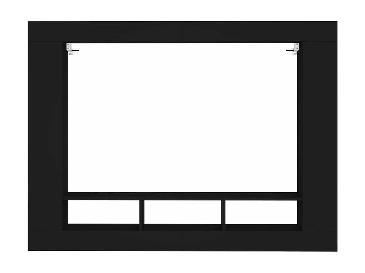 Meuble TV noir 152x22x113 cm bois d'ingénierie