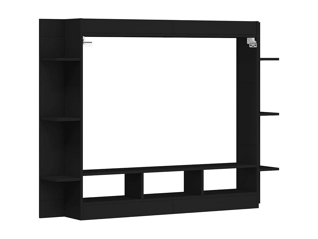Meuble TV noir 152x22x113 cm bois d'ingénierie