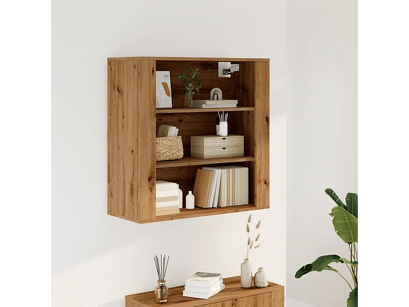 Armoire murale chêne artisanal 80x33x80 cm bois d'ingénierie