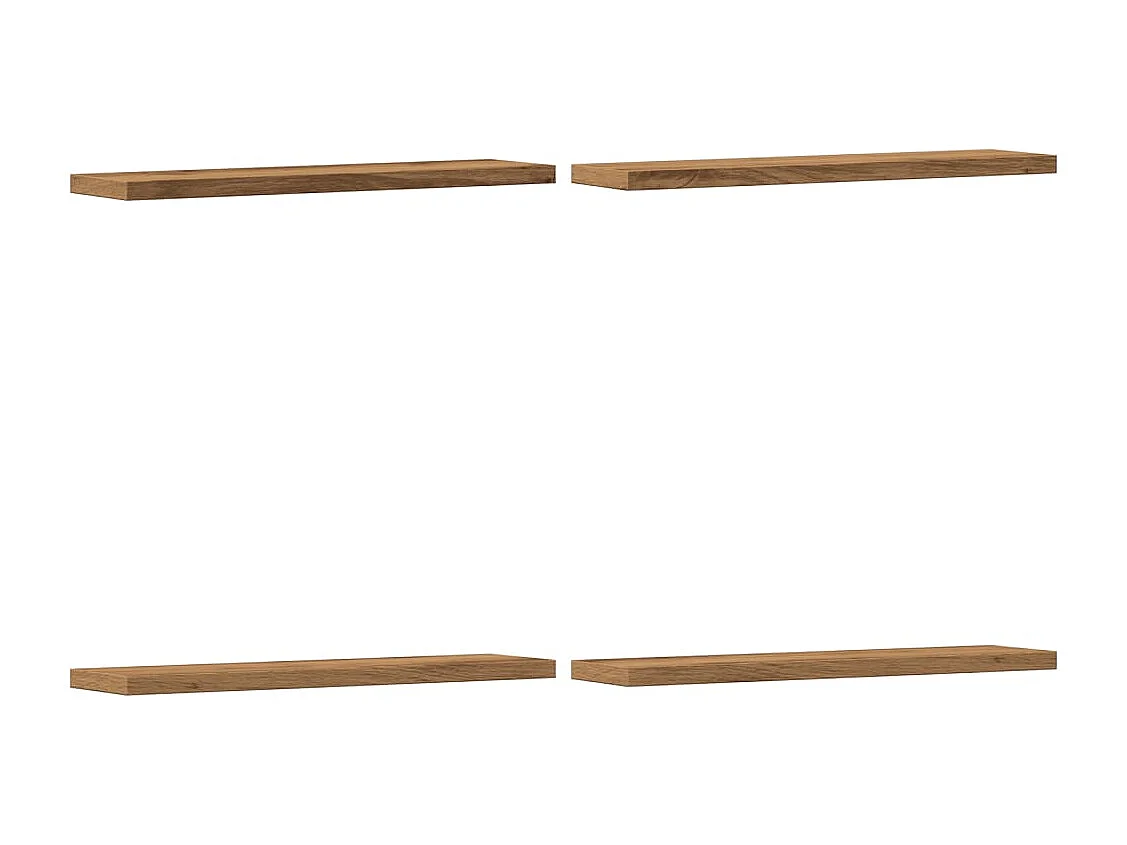 Étagères murales 4 pcs chêne artisanal 40x10x1,5 cm