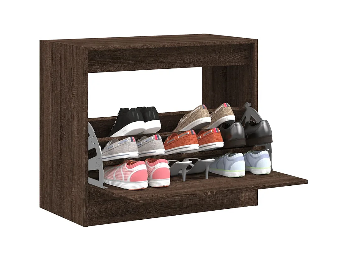 Armoire à chaussures chêne marron 80x42x69 cm bois ingénierie