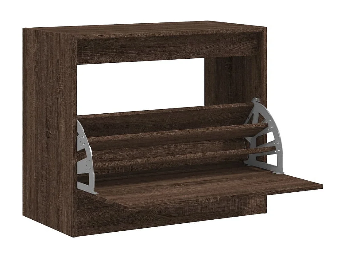 Armoire à chaussures chêne marron 80x42x69 cm bois ingénierie