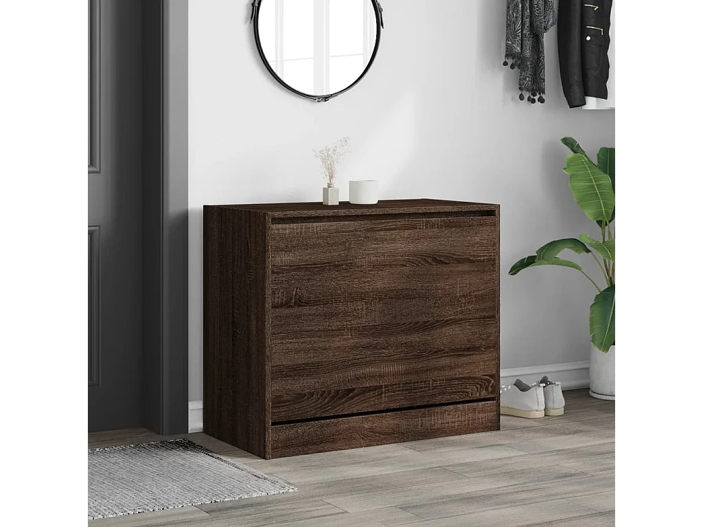Armoire à chaussures chêne marron 80x42x69 cm bois ingénierie