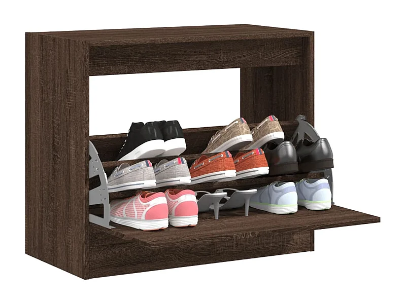 Armoire à chaussures chêne marron 80x42x69 cm bois ingénierie