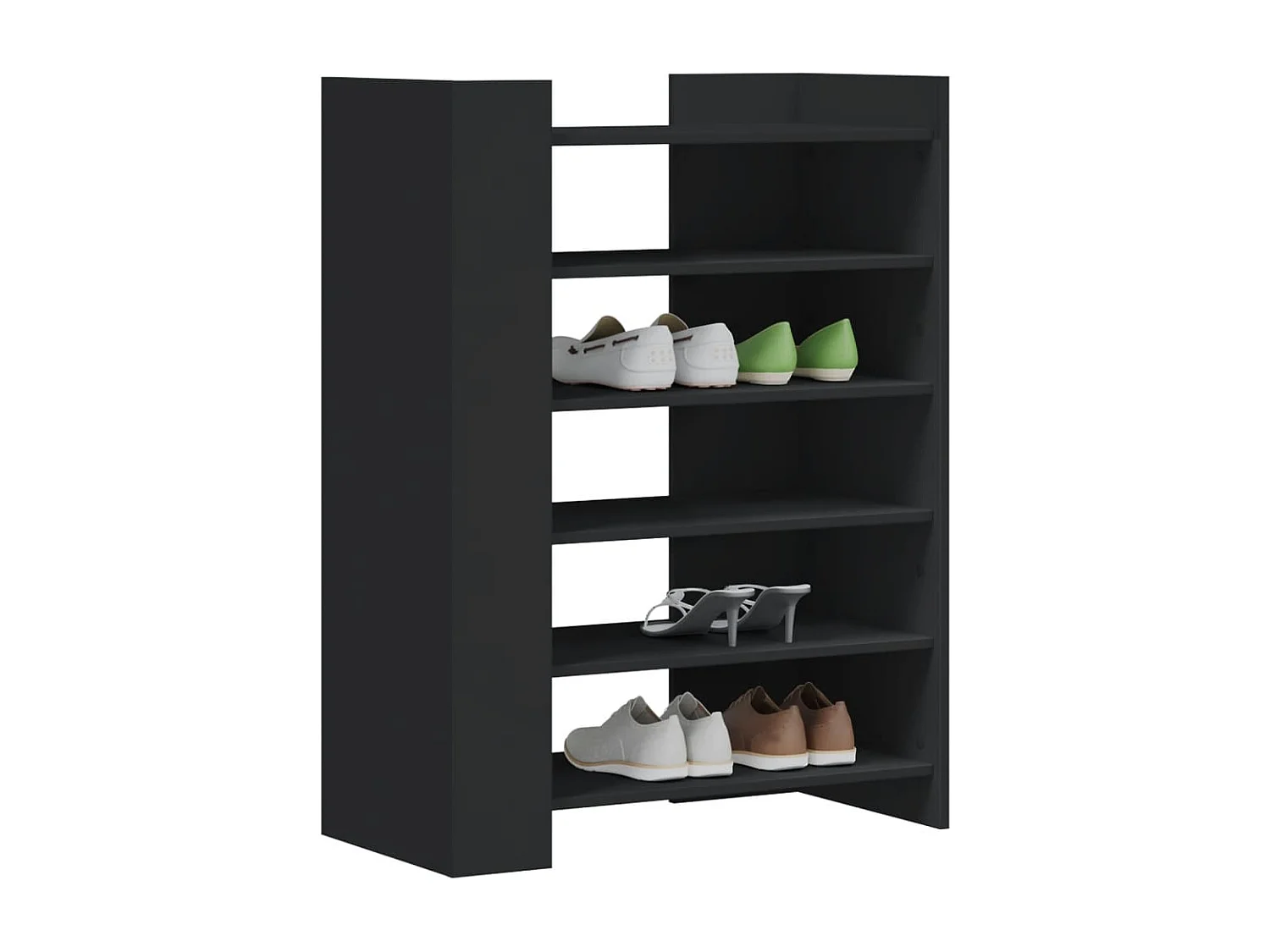 Armoire à chaussures noir 74,5x37,5x100 cm bois d'ingénierie