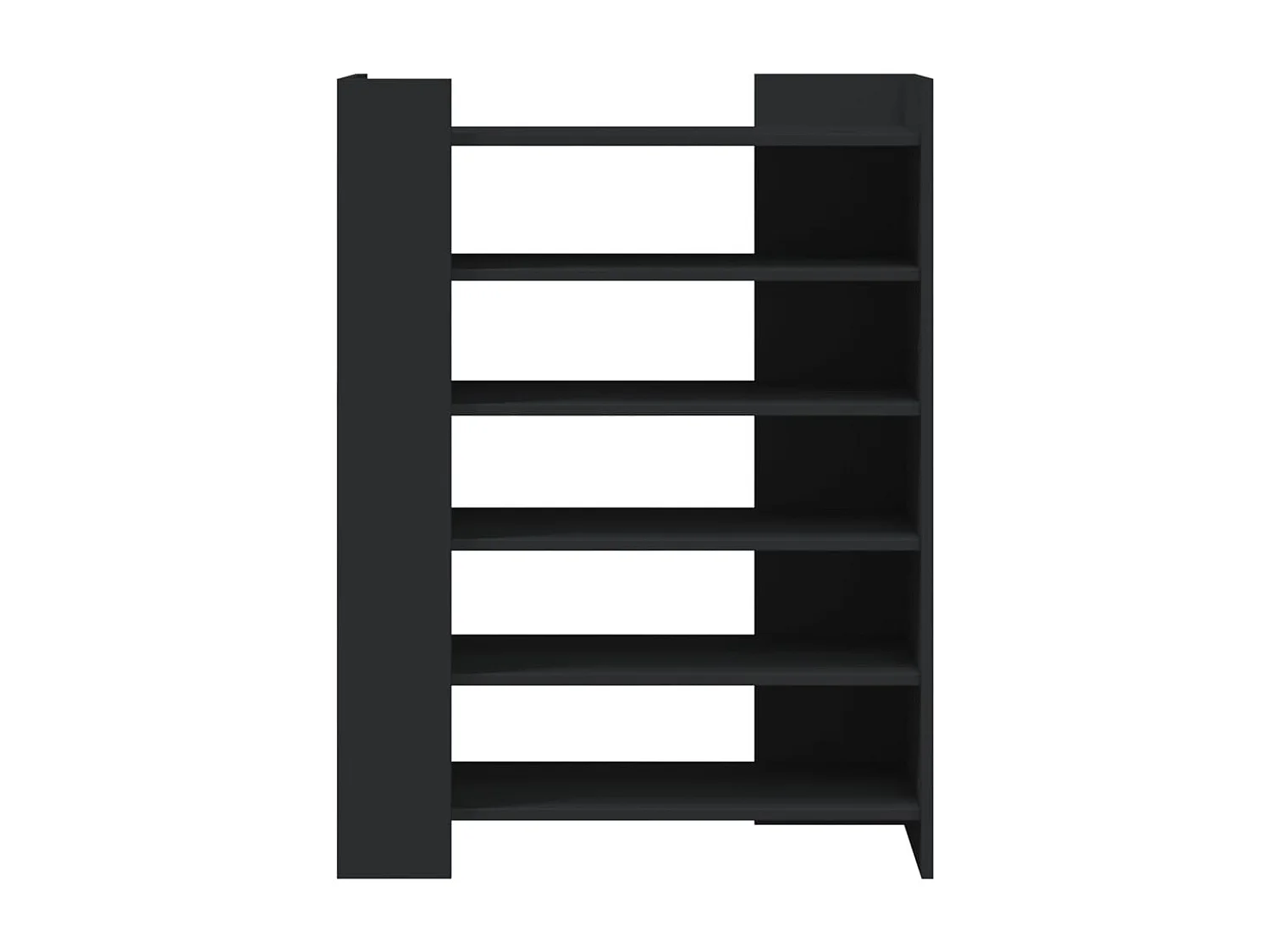 Armoire à chaussures noir 74,5x37,5x100 cm bois d'ingénierie