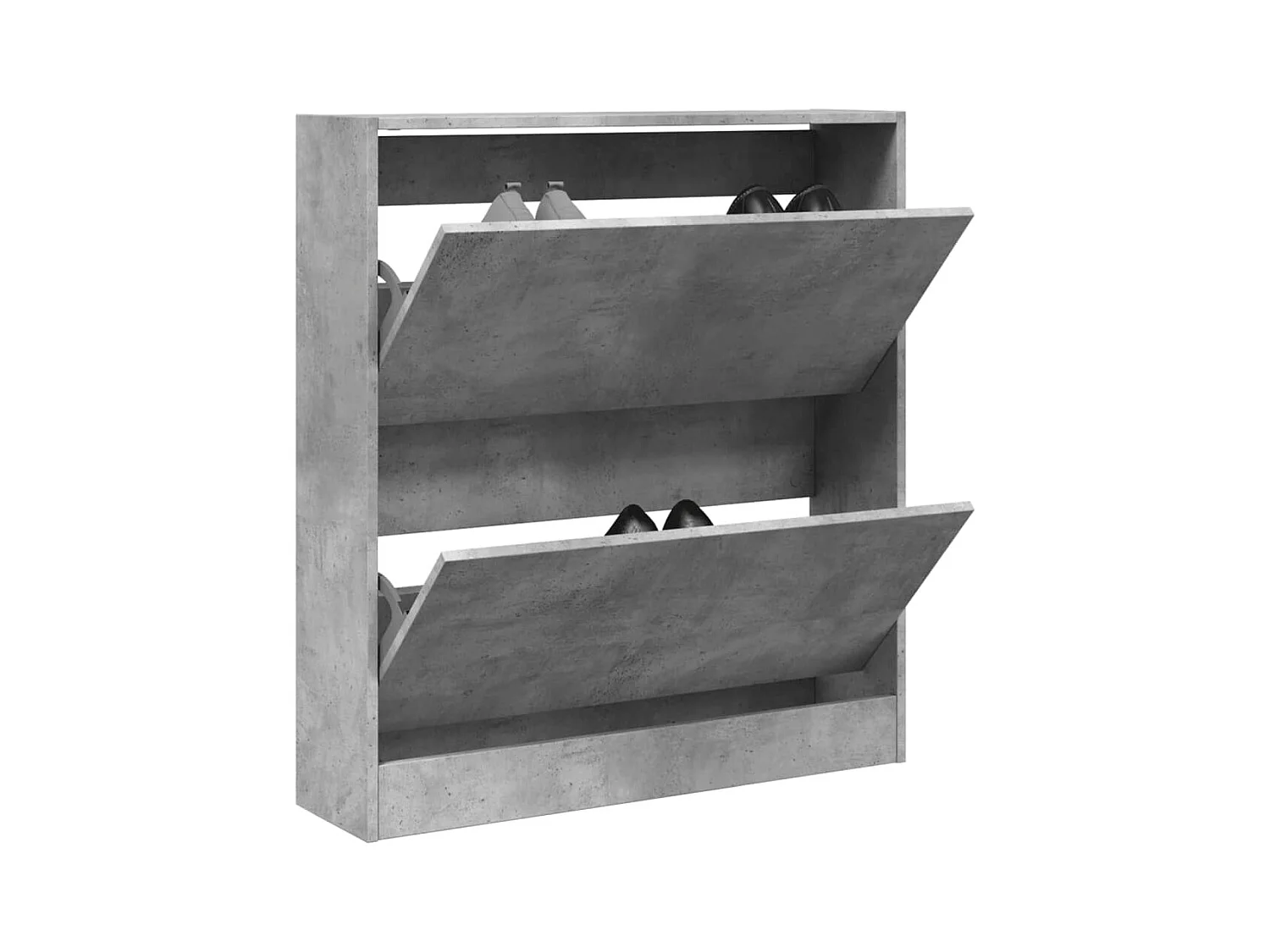 Betongrauer Schuhschrank 80x21x87,5 cm, Holzwerkstoff
