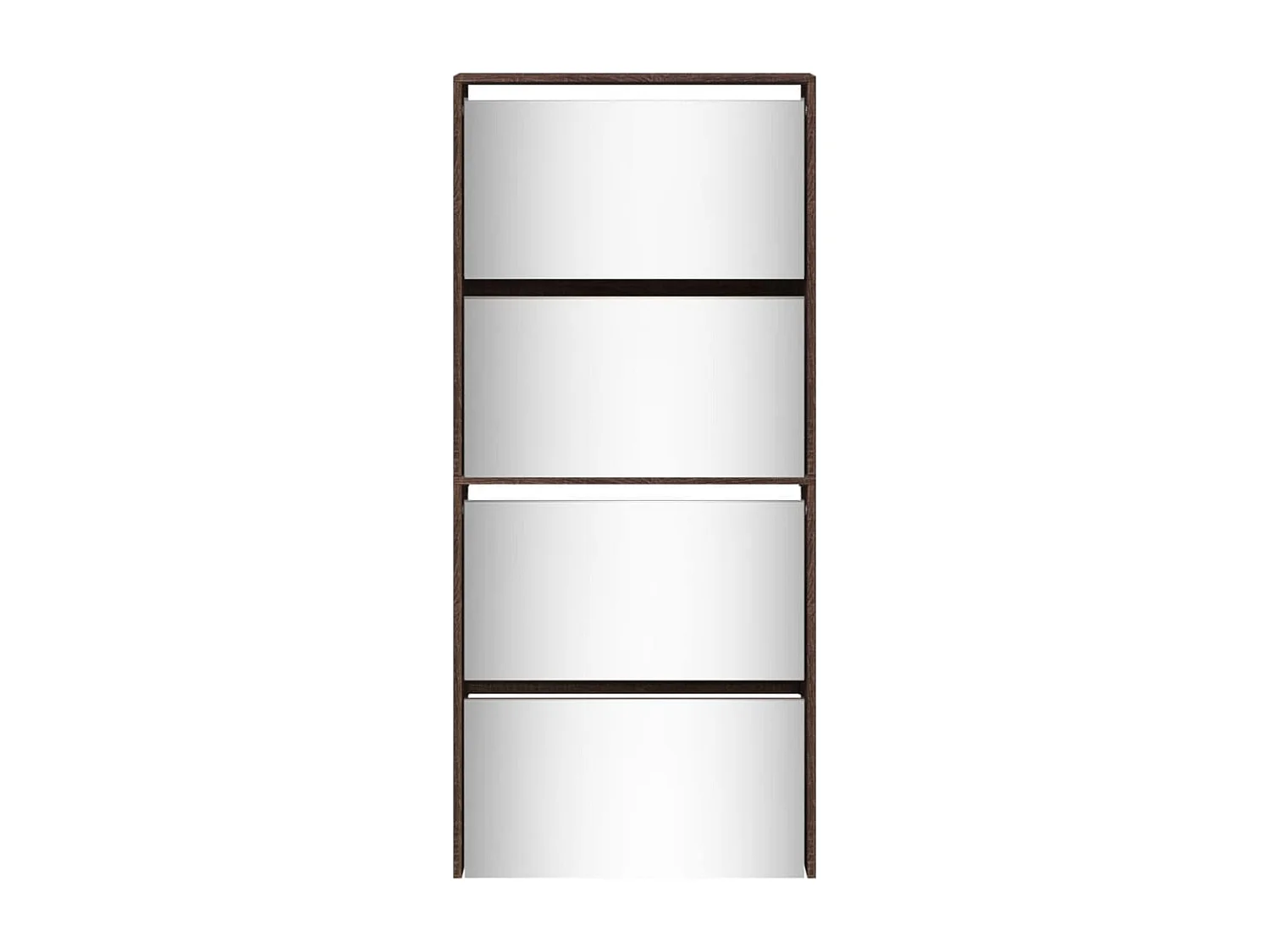 Scarpiera a specchio 4 livelli rovere marrone 63x17x134 cm