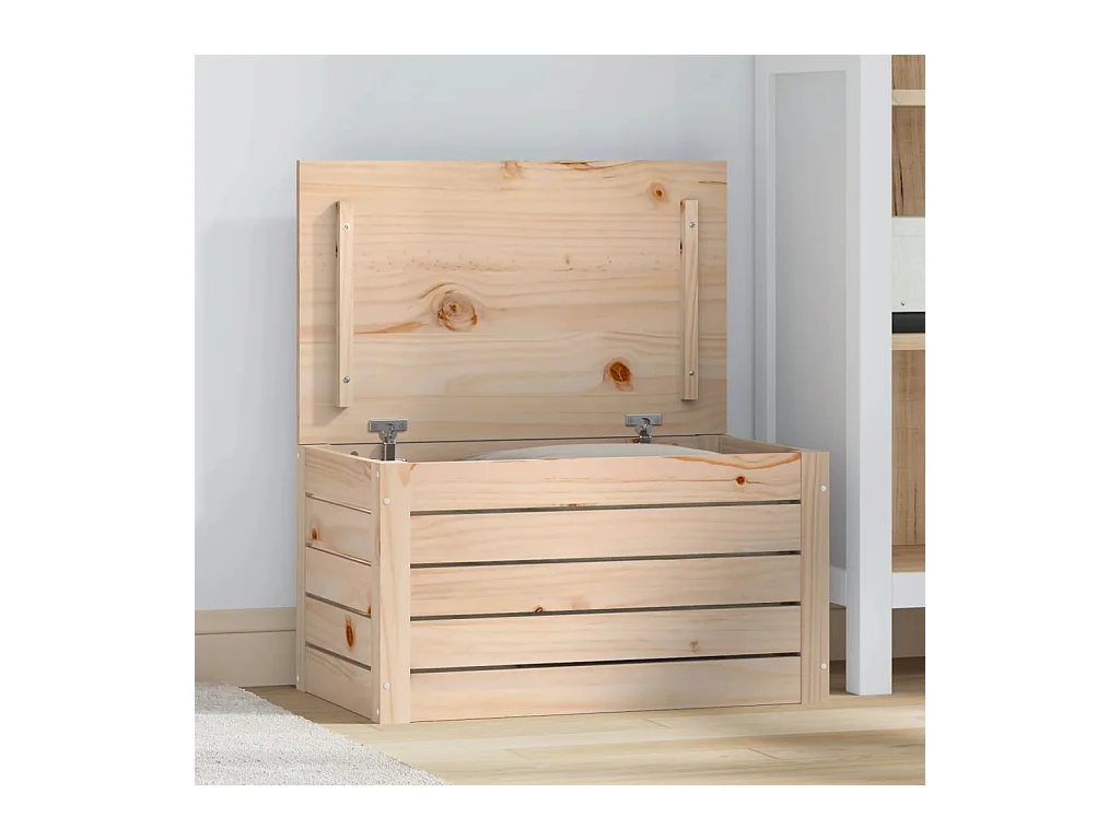 Scatola portaoggetti 59,5x36,5x33 cm Legno di pino massiccio