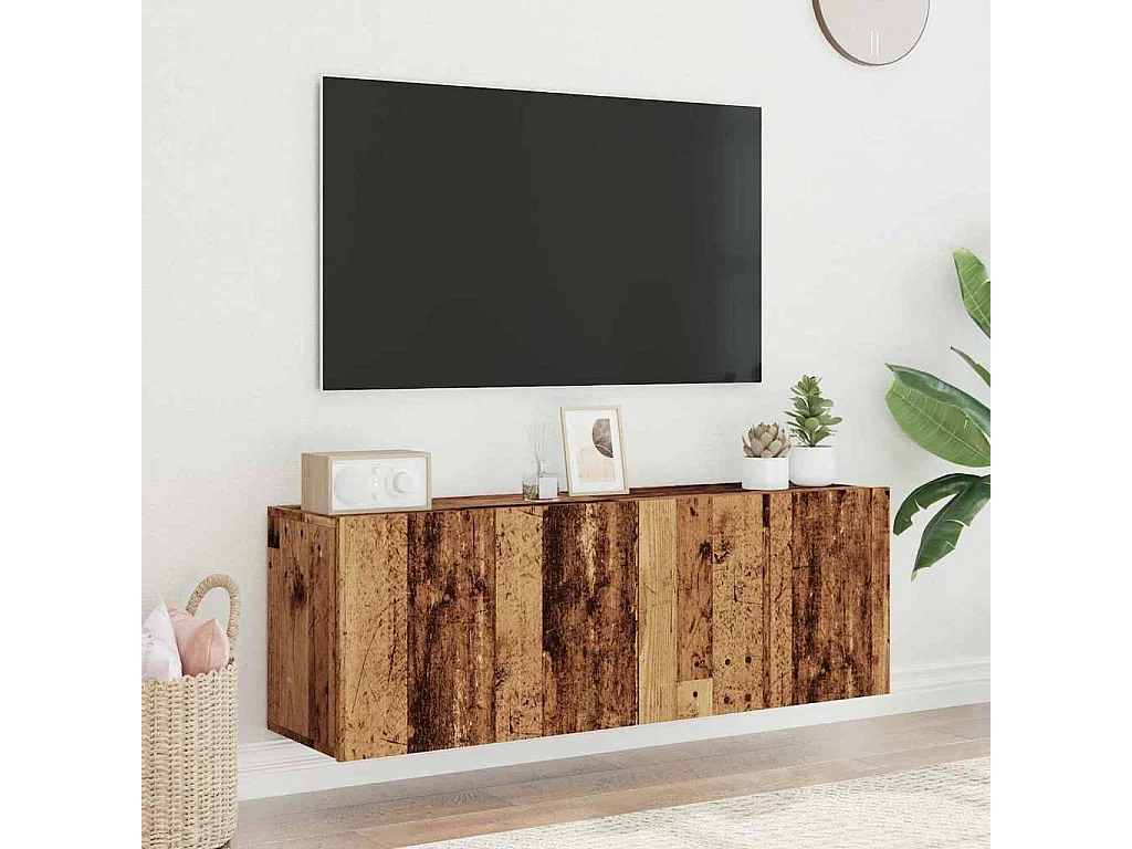 Meubles TV muraux 2 pcs vieux bois 60x30x41 cm