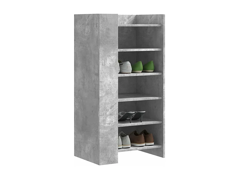 Armoire à chaussures gris béton 52x37,5x100cm bois d'ingénierie