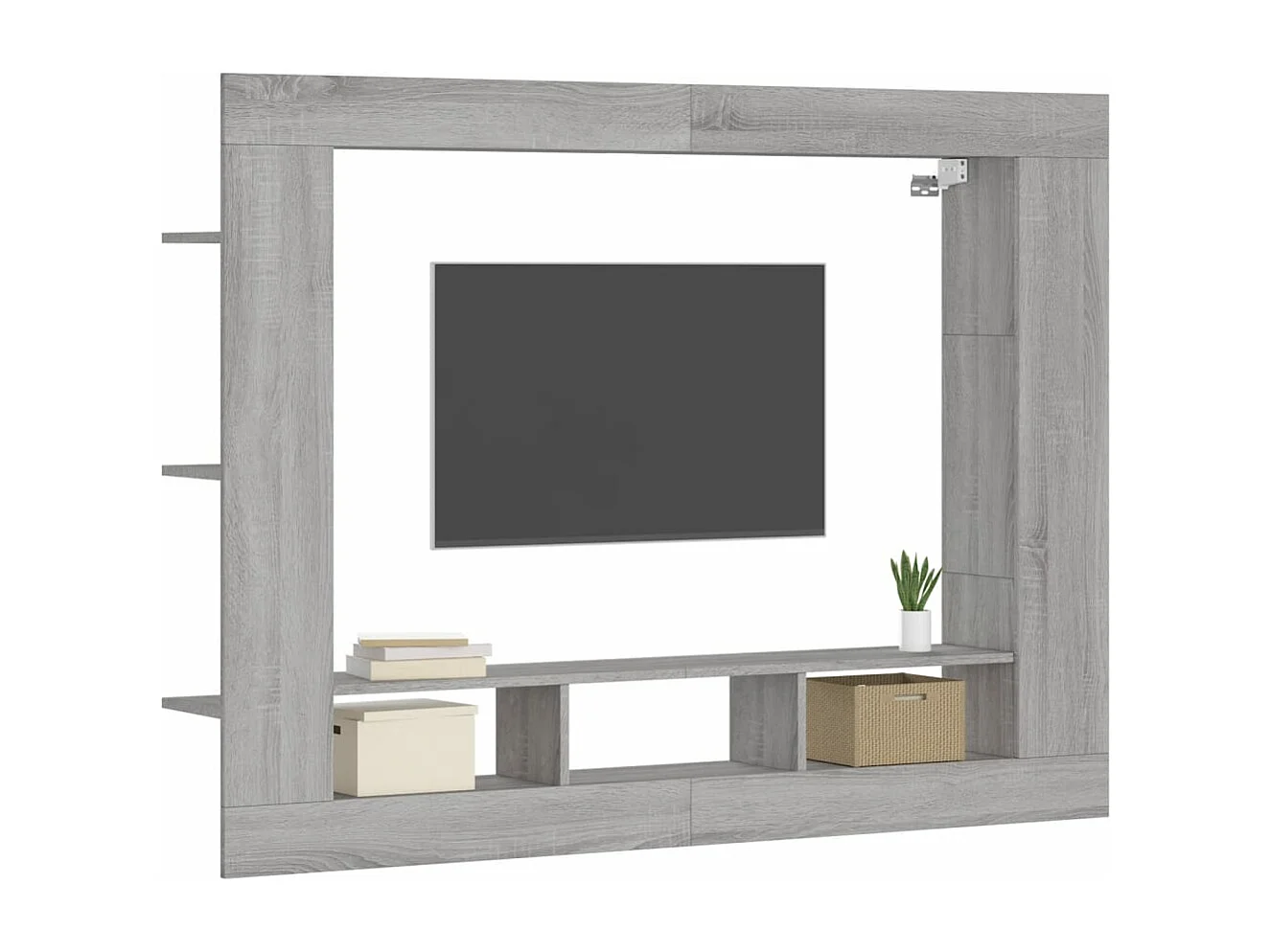 Meuble TV sonoma gris 152x22x113 cm bois d'ingénierie