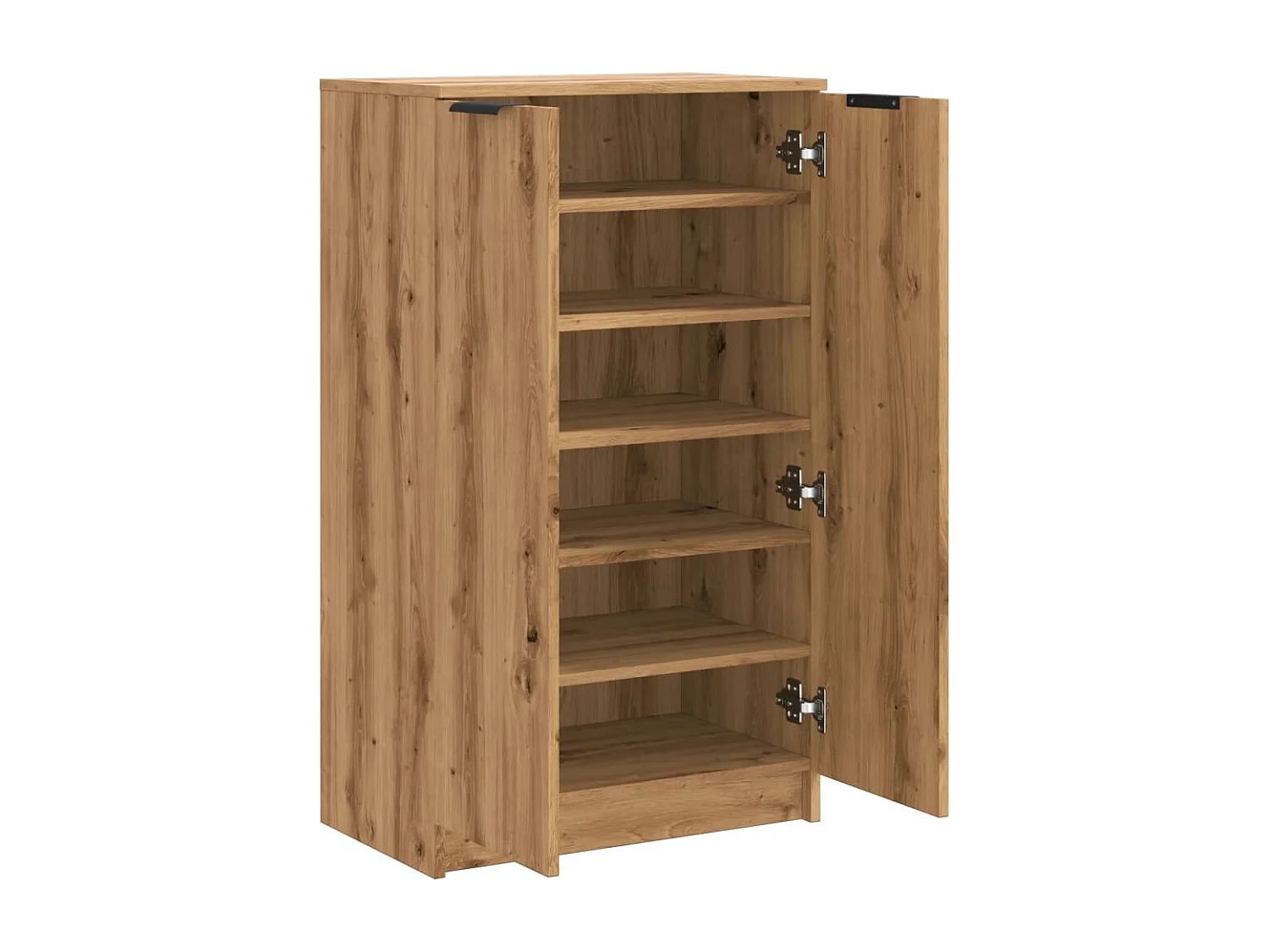 Zapatero artesanal de madera contrachapada de roble.