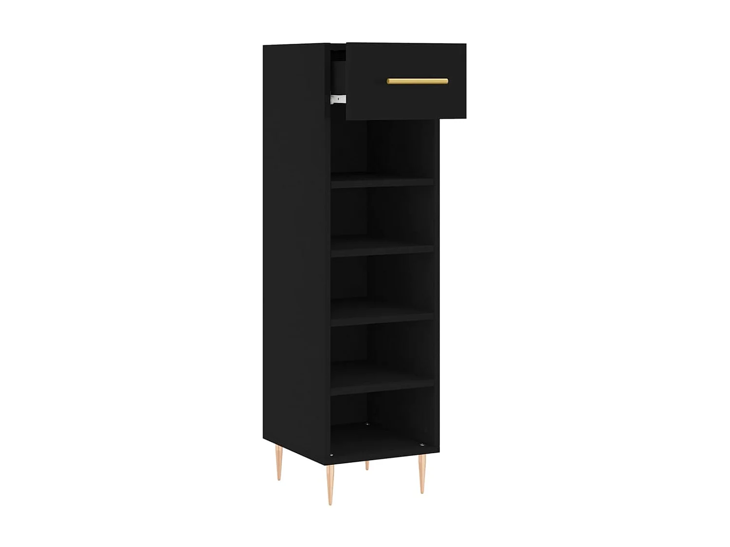 Armoire à chaussures noir 30x35x105 cm bois d'ingénierie