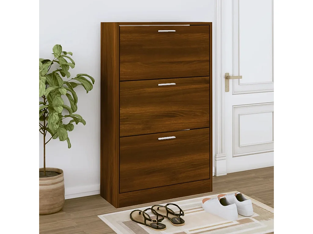 Armoire à chaussures Chêne marron 63x24x103cm Bois d'ingénierie